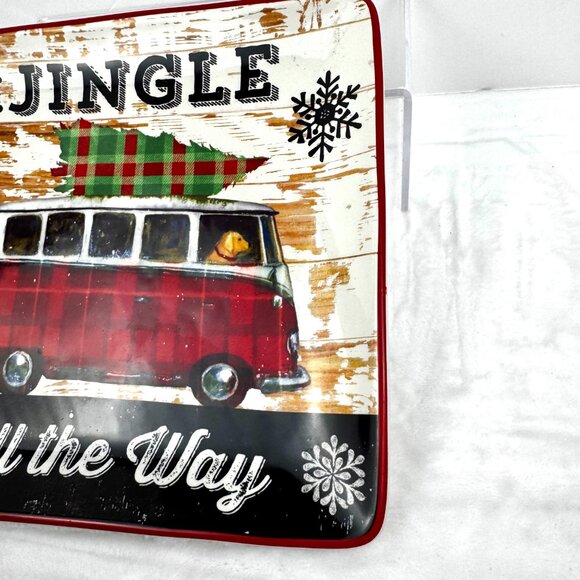 2 Geoffrey Allen 2014 Sleigh Bell 8.5" Square Plates by Certified Internat READ - Picture 9 of 12